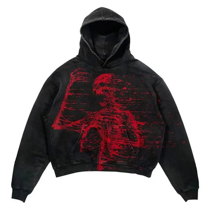 Explosions of New Harajuku Zipper Hooded Sweater Street Men and Women Retro Shirt Sweatshirt Gothic Jacket Hooded Couple Sweater