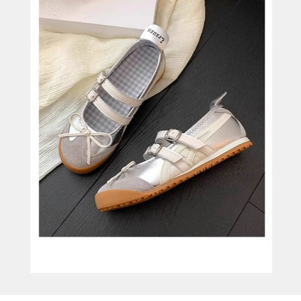 Women Flats Bow Ballet Dance Mary Jane Shoes Summer Sandals 2024 Fashion New Brand Dress Designer Casual Shallow Zapatos Mujer