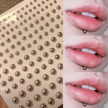 Fake Piercing Stud Set Fake Nose Ring Stud with Sticker Pack Fake Eyebrow Lips Piercing Non Piercied Earring Stud Body Jewelry
