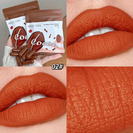 10pcs/set Mini Cocoa Lipsticks Long Lasting Velvet Matte Capsule Lipstick Natural Chocolate Solid Lip Gloss Makeup Cosmetic Gift