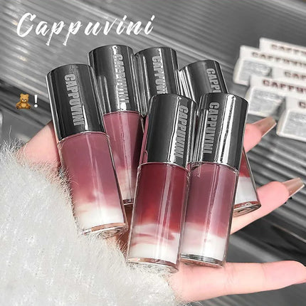 Cappuvini Berry Snow Gradient Lip Gloss Mirror Moisturizing for Plump Lips Long-Lasting Makeup Lip Glaze