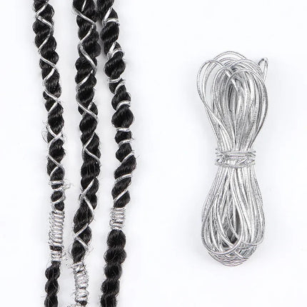 1M/5M Fashion Dreadlock Bead Braids Hair Accessories Braiding Hair Decor Shimmer Stretchable Braiding Hair Strings Long Styling