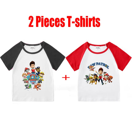 Child T-Shirt for Boys Girls Kids Shirts Baby Short Sleeve PAW Patrol Print T-Shirt Toddler Cotton Cartoon Tee Tops Clothing