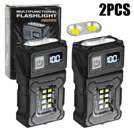 EDC Mini LED Flashlights Rechargeable Magnetic Torch Clip-On EDC Handheld Work Light for Hiking Camping Dog Walking Emergencies