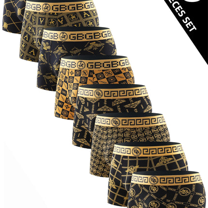 8 Piece Men's Underwear Set Soft Comfortable High Quality Men's Boxer Briefs Panties Black Gold Domineering Selling Men's Pants
