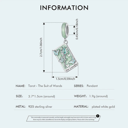 WOSTU 925 Sterling Silver Colorful Tarot Cards Charm Pendent Magic Star Moon Sun Lover Bead Fit DIY Bracelet Necklace Women Gift
