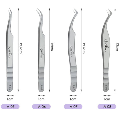 NATUHANA  Eyelash Extensions Tweezers Lash Artists High Precision Stainless Steel Superhard Anti-Static Tweezers Makeup Tools