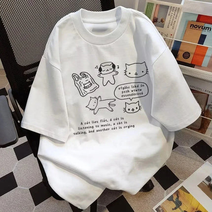 American Retro Summer New Short-sleeved T-shirt Women Harajuku Everything Half-sleeved Tee Tops