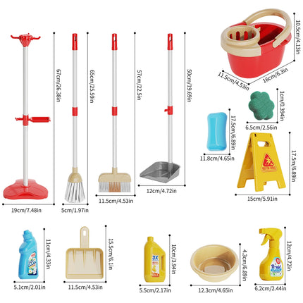 Kids Cleaning Toy Set for Toddlers Mini Broom Dustpan Mop Pretend Play Housekeeping Supplies Kits Montessori Toys Girl Boy Gifts