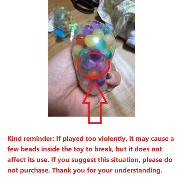 6cm Exotic Pinch The Rainbow Bead Pressure Reducing Ball Vent Ball Decompression Toy TPR Pinch The Grape Ball Adult Toys