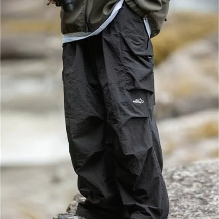 Men's Spring and Autumn New Waterproof Hip Hop Mountaineering Pants Casual Harajuku Work Pants Black Cargo Outwear Pants