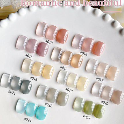 24Pcs 15ML Ice-through Color Gel Nail Polish Semi Permanent Nail Art Soaking UV LED Nail Salon DIY Nail Salon Gel For Spring