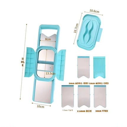 Multifunctional Vegetable Shredder Slicer 5 in 1 Mandoline Chopper Grater for Potato Cucumber, Kitchen Tool with Blade Storage