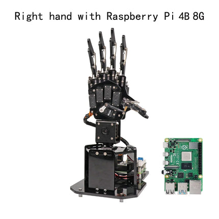6 Dof Robot Hand with Servo AI Visual Robot Fingers Claw Manipulator Palm for Raspberry Pi 4B Python Programmmable Robot DIY Kit