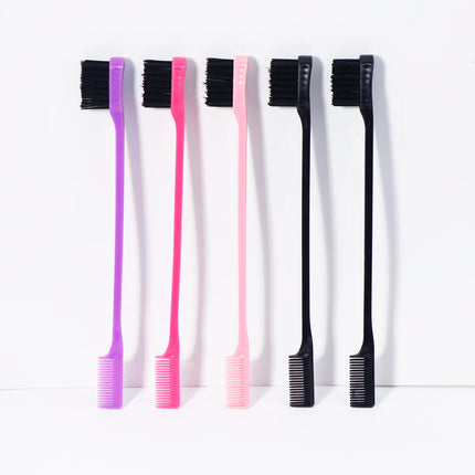5PCS Edge Control Hair Brushes – Multiple Colors, Professional Salon Styling Tool for Real Hair Wigs