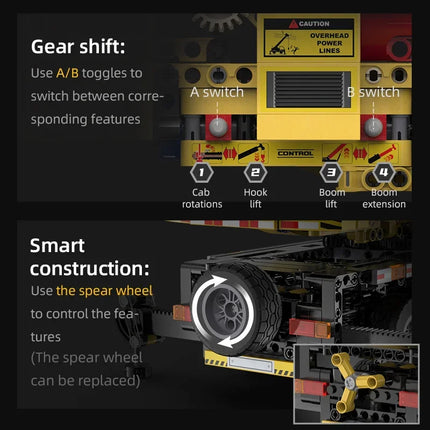 Cada City Remote Control Engineering Vehicle Truck Crane Building Blocks Technical MOC RC Car Bricks DIY Toys For Children Gifts