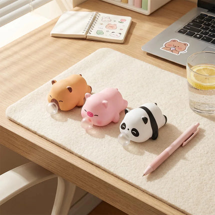 2026 New Cute Animal Bubble Blowing Squishy Toy Stress Relief Squeeze Toy Panda Pig Fidget Toy Slow Rebound Desk Decor Gift