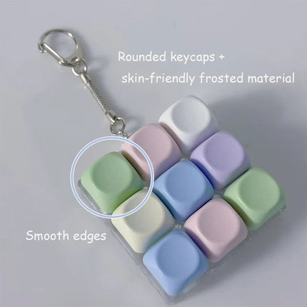 Decompression 4 / 9 Keyboard Key Toy Anti Stress Relief Finger Keychain ﻿Game Button Pinch Tester Office Desk Accessory