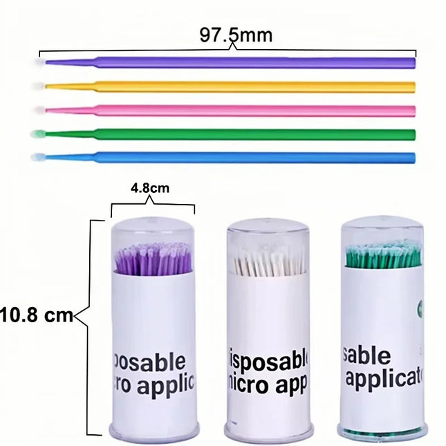 100 Pcs Disposable Spiral Handle Microbrush Mascara Wands Micro Brush Applicator Lashes Brushes Eyelash Extension Makeup Tools