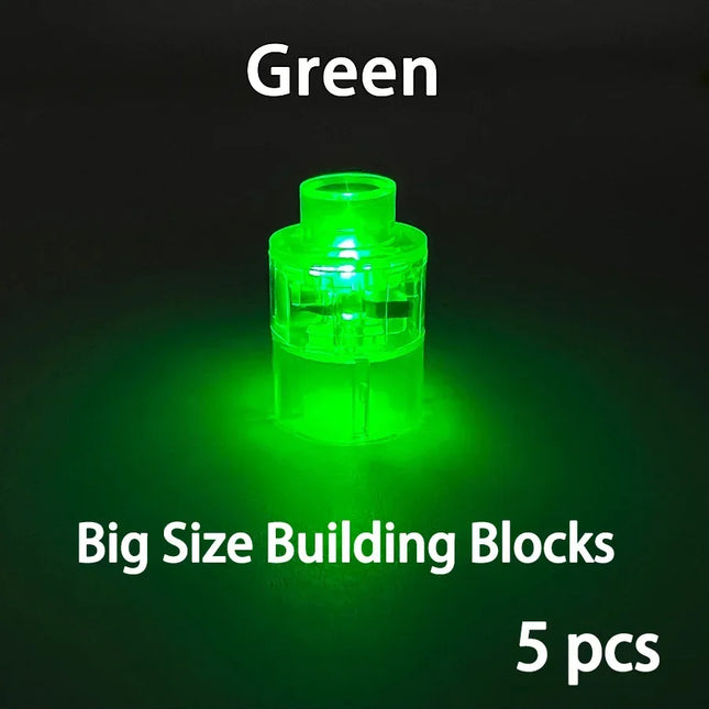 5Pcs Big Size Round LED Light Brick Luminous Lamp Accessories Flash Building Block Xmas Toy Lights Compatible With Leduo Brand