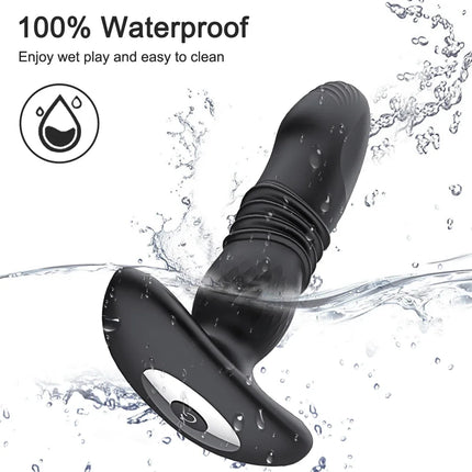 Thrusting Anal Vibrator Men Bluetooth APP Vibrator Remote Control Telescopic Prostate Massager Male Prostate Stimulator - VIBRATEUR