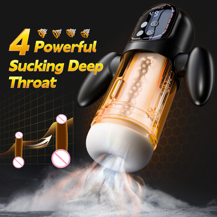 Automatic Thrusting Sucking Male Masturbator Blowjob Masturbation with Handle LCD Display Penis Pump Stroker Sex Toys for Men 18