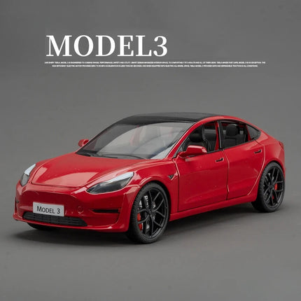 1:24 Model X Model Y Model 3 Alloy Die Cast Toy Car Model Sound and Light Children's Toy Collectibles Birthday gifts