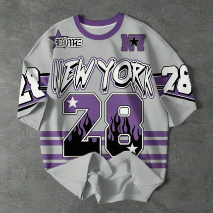 Girl's Boy's Sports Jersey New York 28 Print Short Sleeve T-Shirt Summer Graphic Tee Plus Size Men's Women's Sports T-Shirt