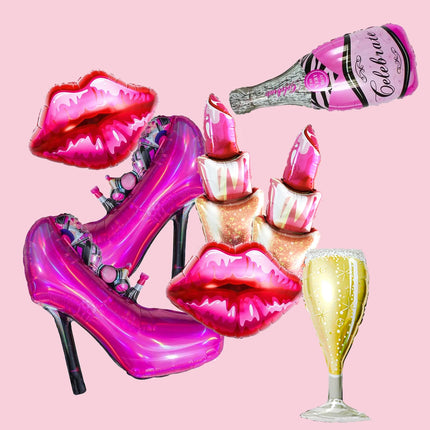Lipstick Balloon Large Lip Heart Foil Balloons for Spa Makeup Girl's Party Decors Bridal Shower Wedding Valentine's Day Supplies