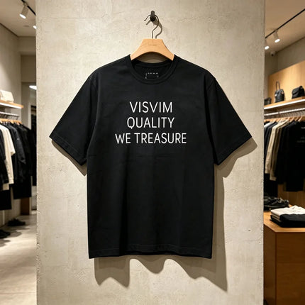 26SS Visvim Stitch Box Label T Shirt Japan Men Women High Quality Simple Print Label Short Sleeve Loose T-shirt Tops Tee