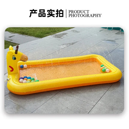 Arrival K Giraffe Sprinkler Mat Inflatable Swimming Pool Cartoon Water Play Toy Ball Pool Bathtub  Toddlers Family Garden Party