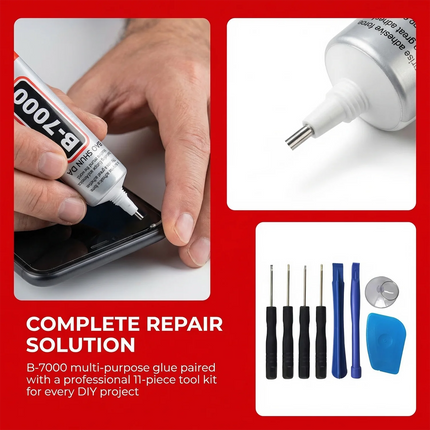 B7000 Mobile Phone Screen High-Strength Waterproof Adhesive With 9 in 1 Mobile Phone Repair Tools Disassemble Repair Set for Phone Screwdriver Combination Skid Multi Function Disassembly Kit .