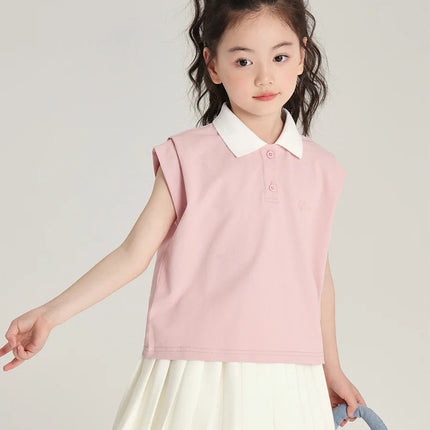 2025 new casual trend girls' short sleeved t-shirt playful and cute polo shirt three-dimensional foam printed children's t-shirt