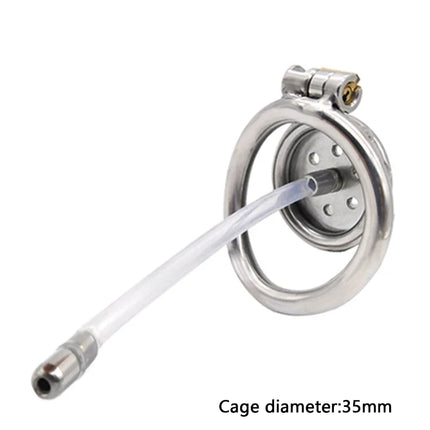 Male Chastity Device Flat Round Hole Metal Chastity Lock,Cock Cage,Urethra Catheter,Penis Ring,Bondage Belt Sex Toys For Men Gay