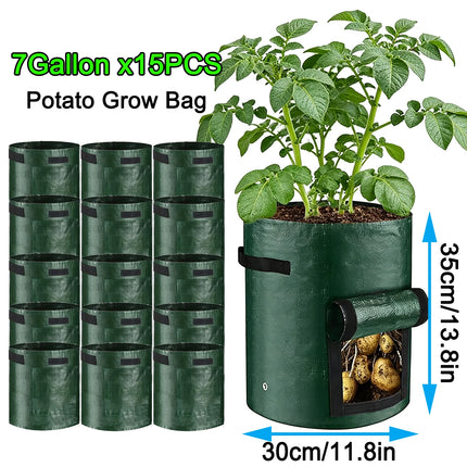 50PCS 7 Gallon Grow Bags for Vegetables Plants with Handles Pots for Plants Form for Garden Flower Pots for Outdoor &Living Room