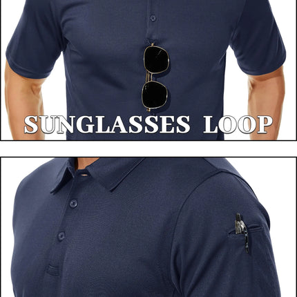 TACVASEN Summer Colorful Fashion Polo Tee Shirts Men's Short Sleeve T-shirt Quick Dry Team Work Green T-Shirt Tee Tops Clothing