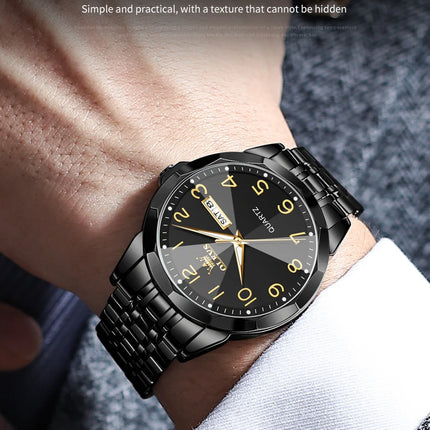OLEVS Original Waterproof Men's Watches Digital Mirror Quartz Watch for Man Luminous Stainless Steel Wristwatch Male Date Week