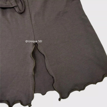 Korean Sle Unique Belted Design Slimming Versatile Split Front Strapl Top Women's Summer Faion Commute Straight Cut Vest