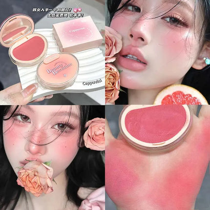 Gradual Soft Mist Pink Blush Cream Mousse Blush Palette Apricot Cheek Tint Blusher Matte Peach Rouge Face Contour Shadow Makeup