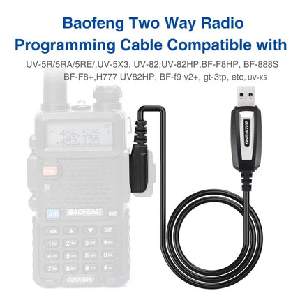 USB Programming Cable For Baofeng UV-5R/82/888S/UV-S9PLUS/UV-13/16/17/21 Pro & Quansheng UV-K5/5R Plus Walkie Talkie