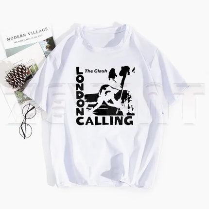 London Calling The Clash Album Ulzzang T Shirts Spring Tops Tees Men Women Short Sleeve Casual T Shirt