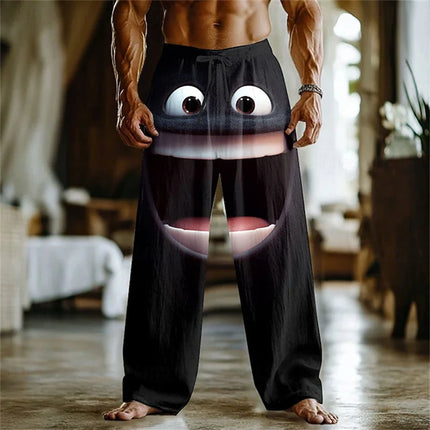 New Fashionable 3D Custom Print Casual Pants Men's New Fashionable Outdoor Straight-Leg Pants Drawstring Design Relaxed Fit