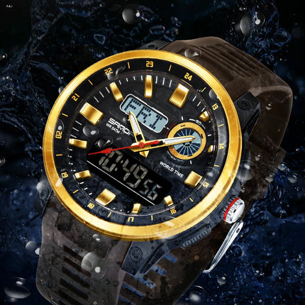 SANDA Fashion Brand Sport Electronics Watches for Men Outdoors Analog Digital Man Watch Luminous Waterproof Backlight Wristwatch