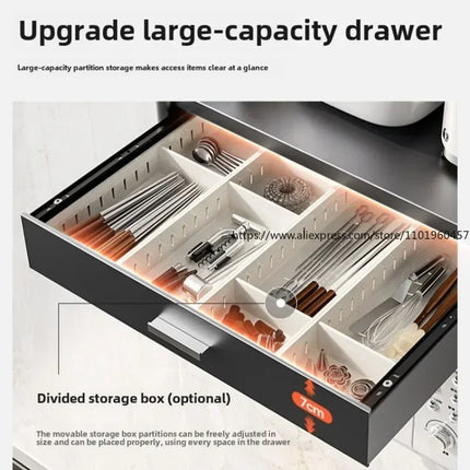 Kitchen Storage Rack Microwave Storage Rack Multi-functional Oven Rice Cooker Countertop with Drawer Shelf