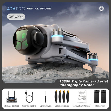 Lenovo A26 Pro Drone 4K HD 8k Triple Camera FPV Brushless Motor Obstacle Avoidance Foldable RC Quadcopter Professional Aerial