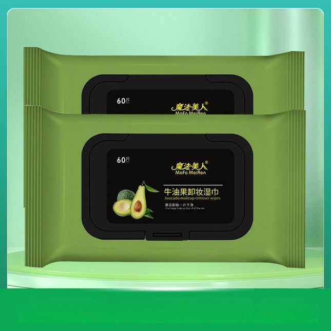 1pcs Avocado Makeup Remover Wet Wipes for Deep and Gentle Cleansing of The Face Portable No Wash Makeup Remover Wipes