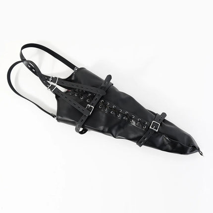 Adjustable Leather Arm Binder Restraint Sack BDSM Bondage Slave Role Play Kit Body Harness Adult Sex Toy for Women Men Fetish