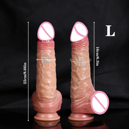 Strap On Realistic Dildos for Women Lesbian Realistic Skin Sliding Foreskin Testicles Dildo For Anal Big Dick Sex Toys Penis 18