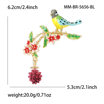 Classic Rhinestone Bird Brooches for Women Unisex Enamel Animal Pins Office Party Friend New Fashion Gifts Jewelry Accessories