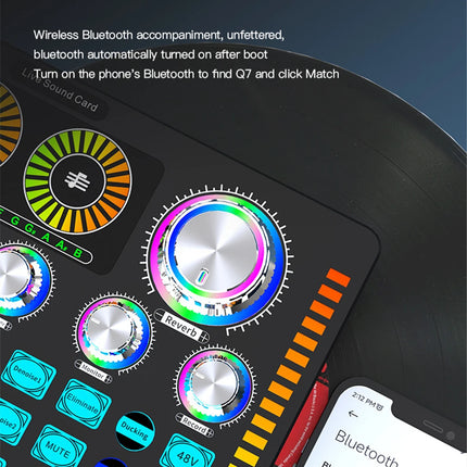 Live Sound Card Studio Record Soundcard Bluetooth Microphone Mixer Voice Changer Live Streaming Sound Mixer Podcast Karaoke Home